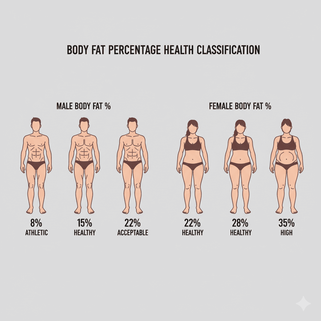 標準體脂率男女對照圖,不同體脂率的體態差異